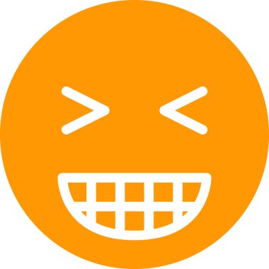 Beyaz arkaplanda sırıtış, vektör illüstrasyonu