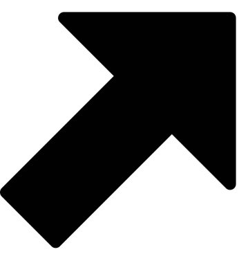 Beyaz arkaplanda izole edilmiş ok yönü, vektör illüstrasyonu