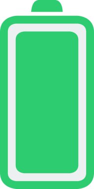 Beyaz arkaplanda yalıtılmış pil, vektör illüstrasyonu