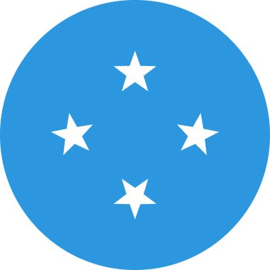 Mikronezya Birleşik Devletleri bayrağı düz simge, vektör illüstrasyonu 