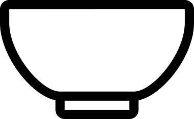 Beyaz arkaplanda izole edilmiş kase simgesi, vektör illüstrasyonu