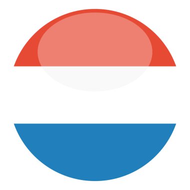 Beyaz arkaplanda izole edilmiş Hollanda bayrağı, vektör illüstrasyonu