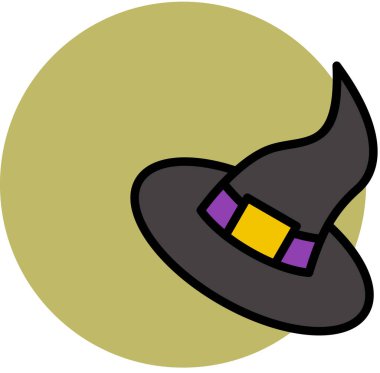 Cadılar Bayramı şapka simgesi, vektör illüstrasyonu