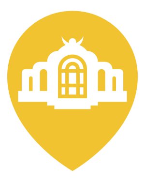 bina simgesi beyaz arkaplanda izole edildi, vektör illüstrasyonu