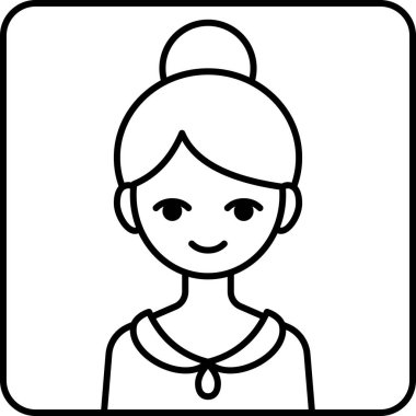 kız avatar simgesi, profil vektör çizimi