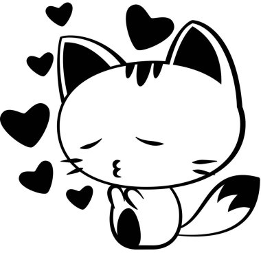 Öpüşme ifadesi yüz ifadesi vektör illüstrasyonu