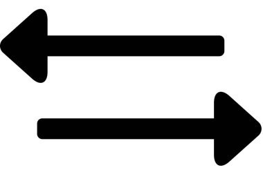 Beyaz arkaplanda izole edilmiş ok simgesi, vektör illüstrasyonu