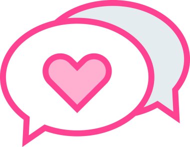 Sevgililer günü kalp simgesi, minimalist vektör illüstrasyonu