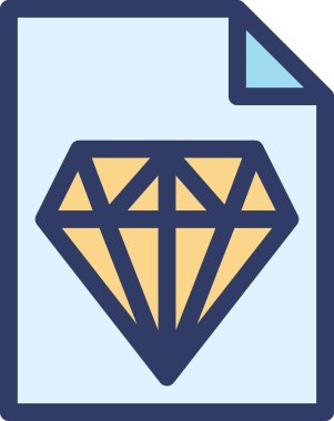 Beyaz arkaplanda izole edilmiş elmas simgesi, vektör illüstrasyonu