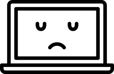 üzgün yüz avatarı, emoticon konsept vektör çizimi