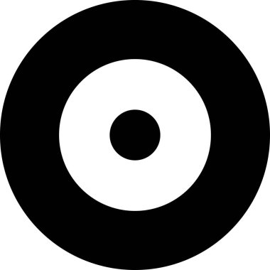 Beyaz arkaplanda izole edilmiş müzik simgesi, vektör illüstrasyonu