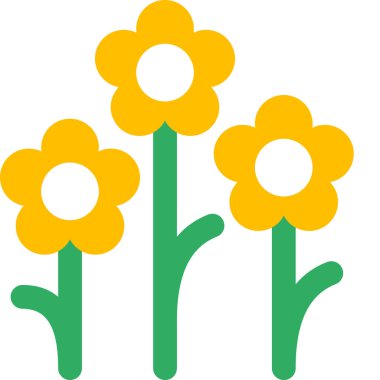 Çiçeklerin basit illüstrasyonu