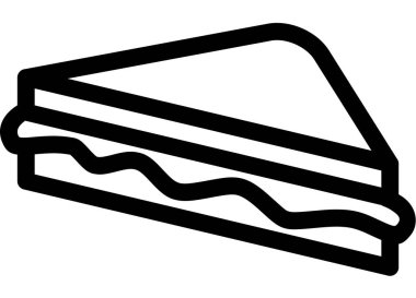 Beyaz arkaplanda izole edilmiş sandviç simgesi, vektör illüstrasyonu