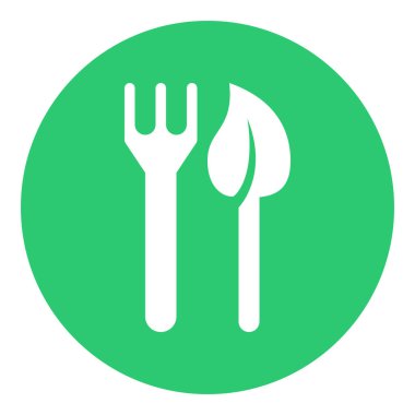 Beyaz arkaplanda izole edilmiş vegan simgesi, vektör illüstrasyonu