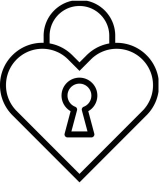 Sevgililer günü kalp simgesi, minimalist vektör illüstrasyonu