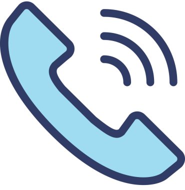 Beyaz arkaplanda izole edilmiş telefon simgesi, vektör illüstrasyonu