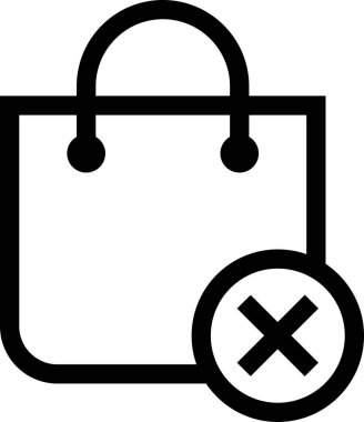 torba simgesi, minimalist vektör illüstrasyonu