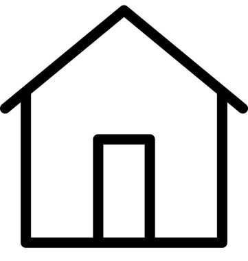 ev düz simgesi, vektör illüstrasyonu