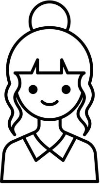 kız avatar simgesi, profil vektör çizimi