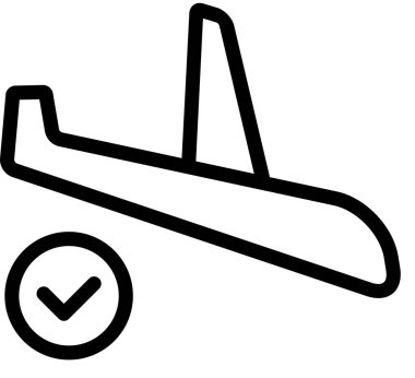 Uçak düzlemi simgesi, vektör, illüstrasyon 