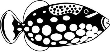 Palyaço tetik balığının modern grafik ikon vektör çizimi 