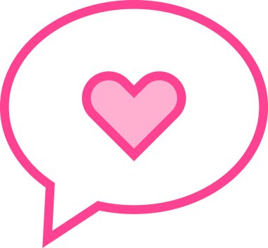 Sevgililer günü kalp simgesi, minimalist vektör illüstrasyonu