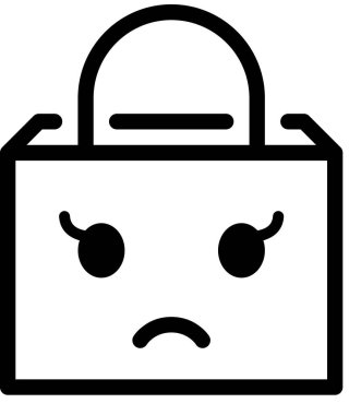 üzgün yüz avatarı, emoticon konsept vektör çizimi