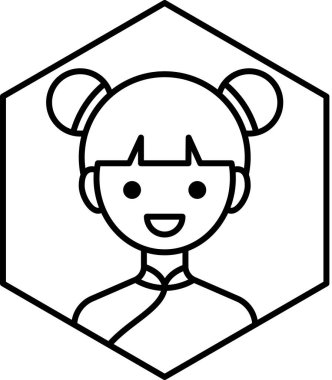 kız avatar simgesi, profil vektör çizimi