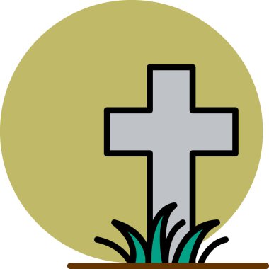 Cadılar Bayramı mezar simgesi, vektör illüstrasyonu