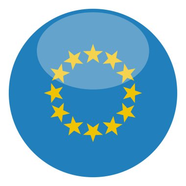 Beyaz arka planda izole edilmiş Avrupa Birliği bayrağı, vektör illüstrasyonu