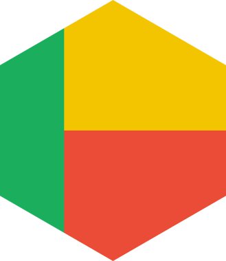 Benin vektör illüstrasyonunun bayrağı 