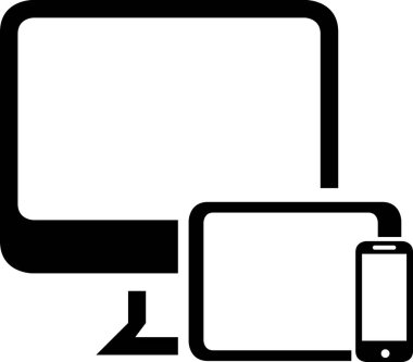 tablet ve akıllı telefon düz simgesi, vektör, illüstrasyon 