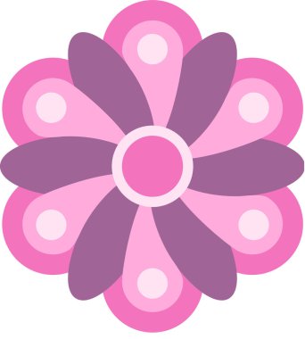 Çiçek süslemesinin pembe mor vektör çizimi, çiçek çiçeği çiçeği çiçek sanatı