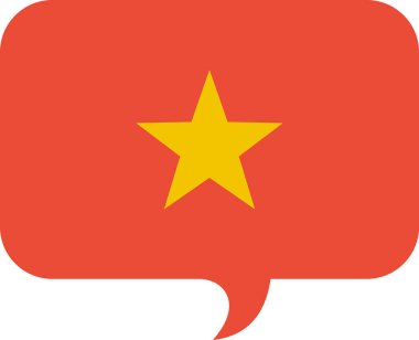 Vietnam bayrağı düz simge, vektör illüstrasyon
