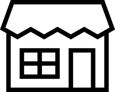 dükkan simgesi, minimalist vektör illüstrasyonu