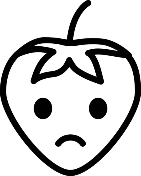 Expresión Fresa Cara Emoticono Vector Cara Triste Avatar — Archivo Imágenes Vectoriales