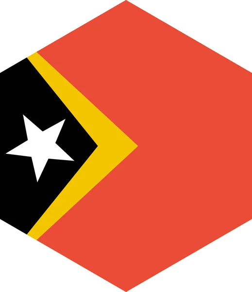 Timor Leste Vlag Geïsoleerd Witte Achtergrond Vectorillustratie — Stockvector