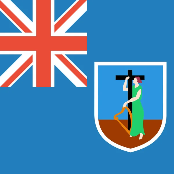 Flagga Montserrat Världen Flagga Vektor Illustration — Stock vektor