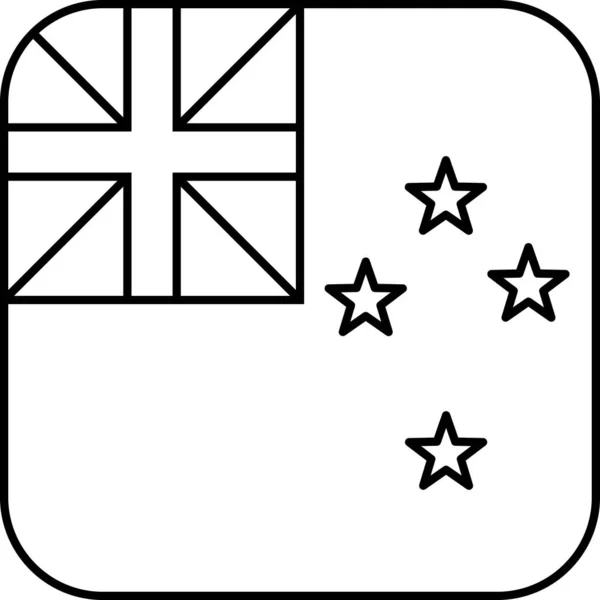 Bandera Nueva Zelanda Icono Plano Vector Ilustración — Vector de stock