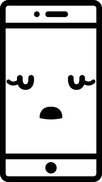 Expression Face Emoticon Vector Dull Face Face Avatar Mobile Phone — Stock Vector