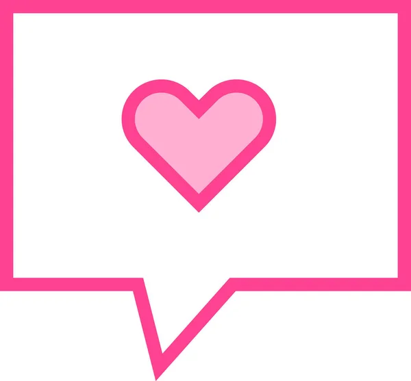 Sevgililer Günü Kalp Simgesi Minimalist Vektör Illüstrasyonu — Stok Vektör