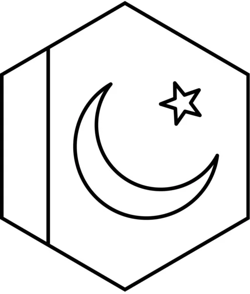 Vlag Van Pakistan Plat Pictogram Vector Illustratie — Stockvector