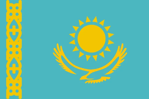 Kazakistan Bayrağı Dünya Bayrağı Konsepti — Stok Vektör
