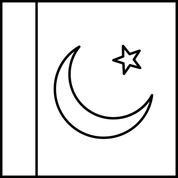Bandiera Del Pakistan Icona Piatta Illustrazione Vettoriale — Vettoriale Stock