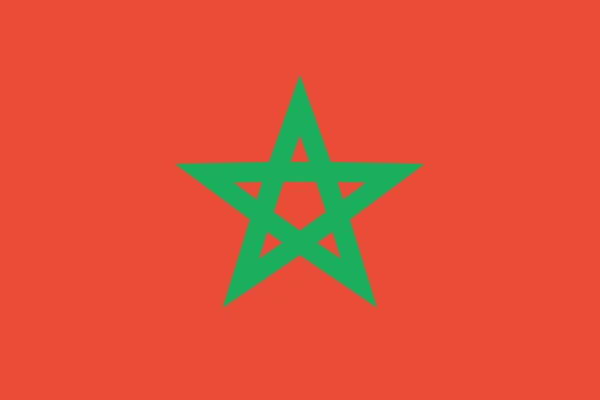 Bandera Marruecos Ilustración Del Vector Bandera Mundial — Vector de stock