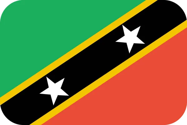 Bandiera Saint Kitts Nevis Icona Piatta Illustrazione Vettoriale — Vettoriale Stock