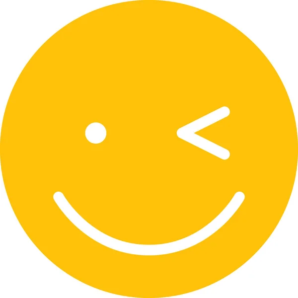 Icono Sonrisa Guiño Cara Avatar Estado Ánimo Expresión Emoticono Ilustración — Vector de stock