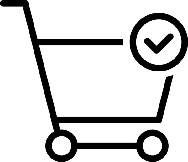 Ilustração Vetorial Cesta Compras Comprar Feito Marca Verificação —  Vetores de Stock