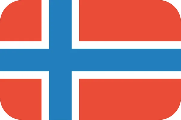 Bandera Noruega Icono Plano Vector Ilustración — Archivo Imágenes Vectoriales