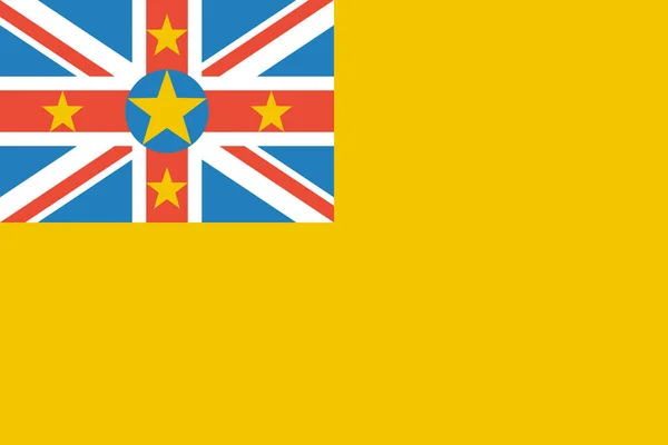 Bandiera Niue Icona Piatta Illustrazione Vettoriale — Vettoriale Stock